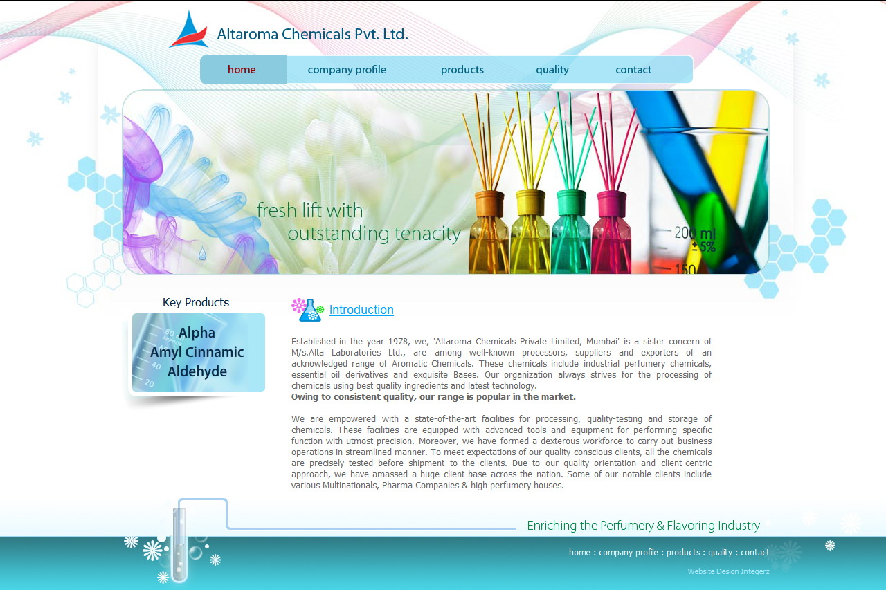 Website Design for Aroma Chemicals